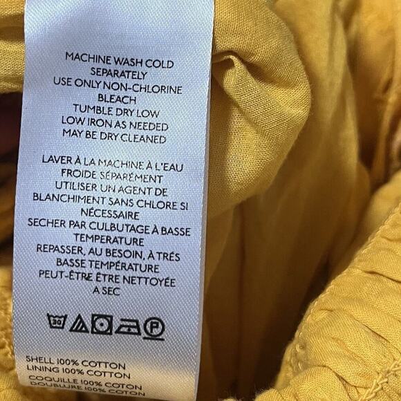 Anthropologie Peregrine Eyelet Wide Leg Jumpsuit Size M TALL Yellow Smocked NEW - Picture 8 of 10